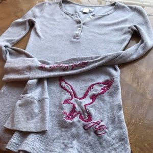 American Eagle AEO Long Sleeve Henley 💘 Small